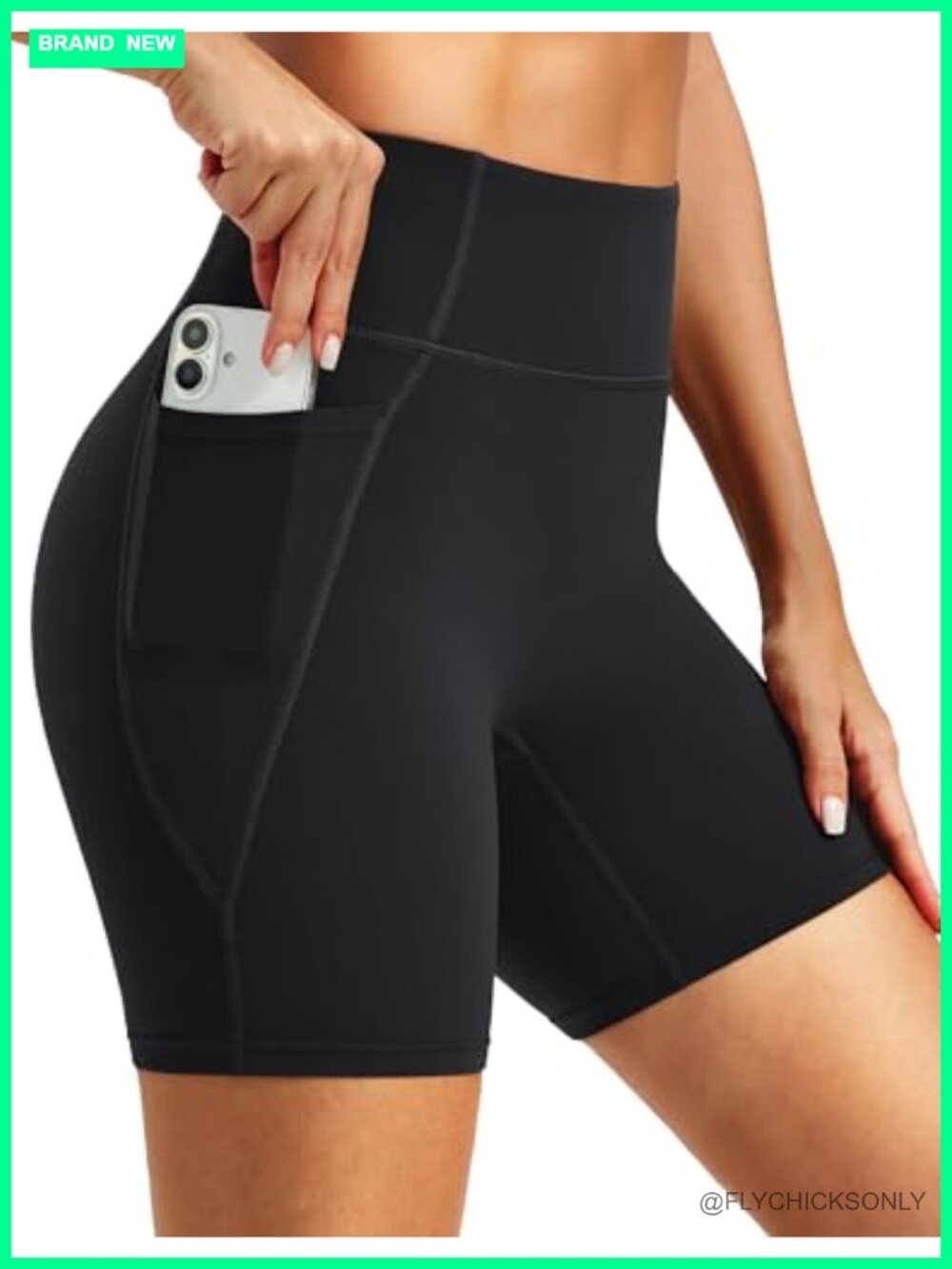 Women's 6" Biker Shorts High Waist Tummy Control Pockets Spandex Running
